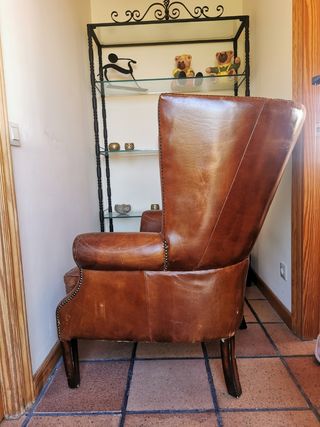 SILLÓN PIEL OREJERO VINTAGE