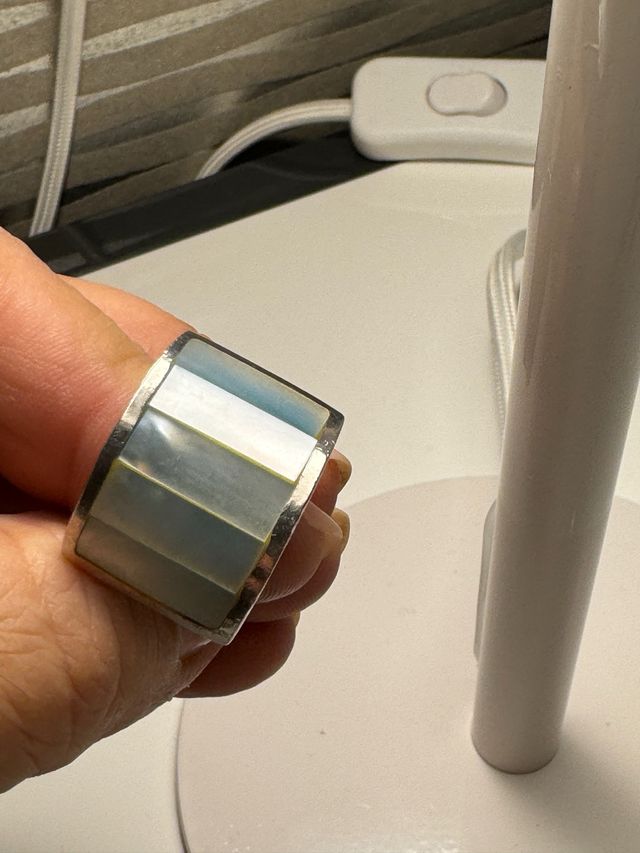 Anillo de plata color azul