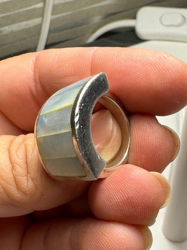 Anillo de plata color azul