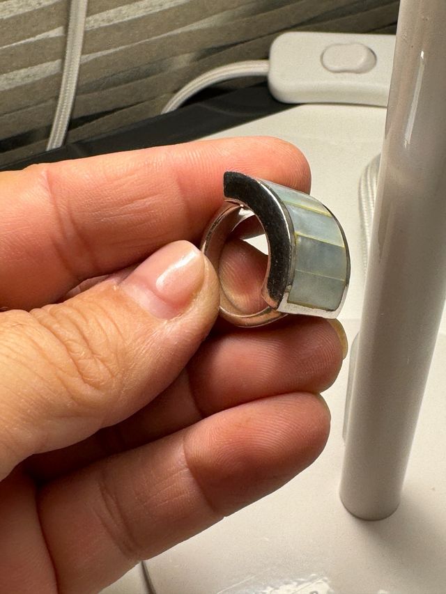 Anillo de plata color azul