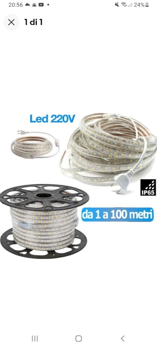 STRISCIA LED FLESSIBILE 6500k LED 100MT