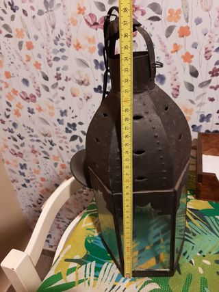 FAROL DE TECHO DE METAL CON CRISTALES