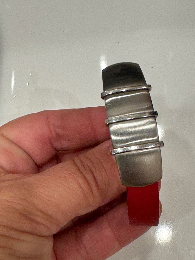 Pulsera de acero y cuero rojo Viceroy