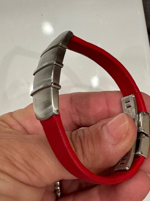 Pulsera de acero y cuero rojo Viceroy