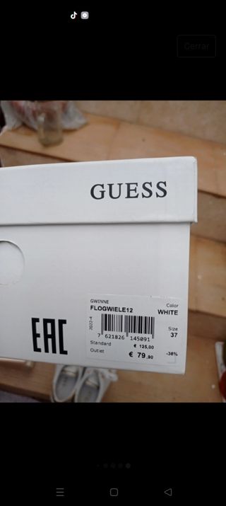 Zapatillas blancas mujer Guess.Numero 37