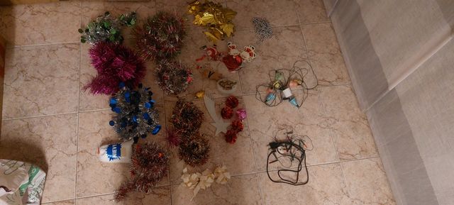 Lote cintas y luces navidad.