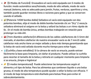 Envasadora al Vacío 5 en 1 · Nuevo a estrenar