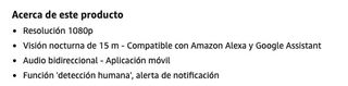 Cámara de vigilancia Interior WiFi · Nueva