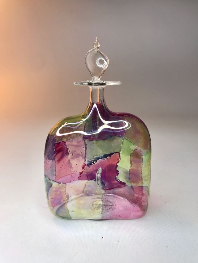Bottoglia vintage vetro soffiato per profumo