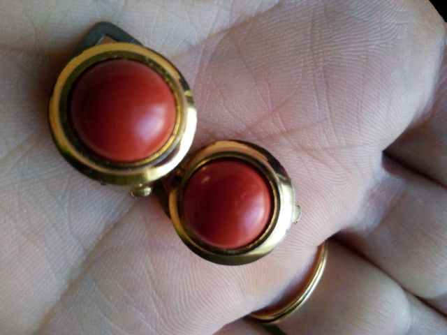 orecchini clips rossi