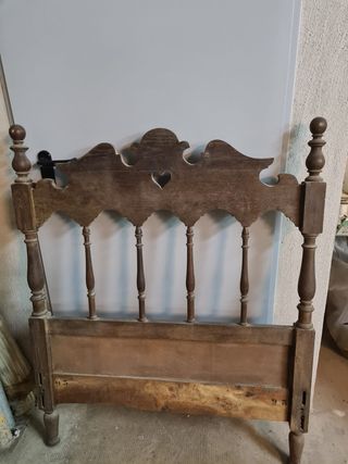 Pareja camas antiguas macizas pequeñas RESTAURAR