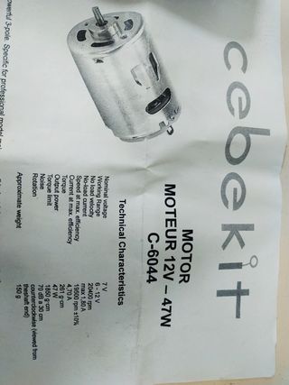 Motor 6-12V dc 47W C-6044 Cenek