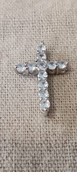 Colgante cruz plata 925 y circonitas cúbicas