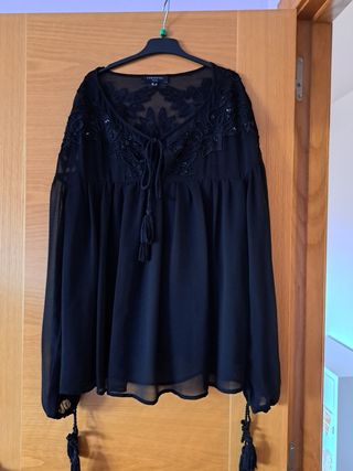 Blusa Bordados/Transparencias Cortefiel