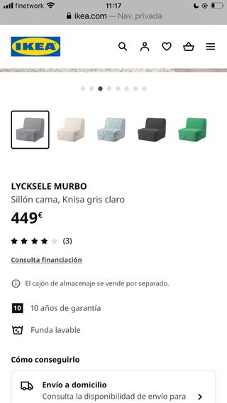 Sillón cama Ikea sin uso