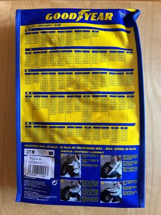 Cadenas de nieve textiles Talla M Goodyear NUEVAS