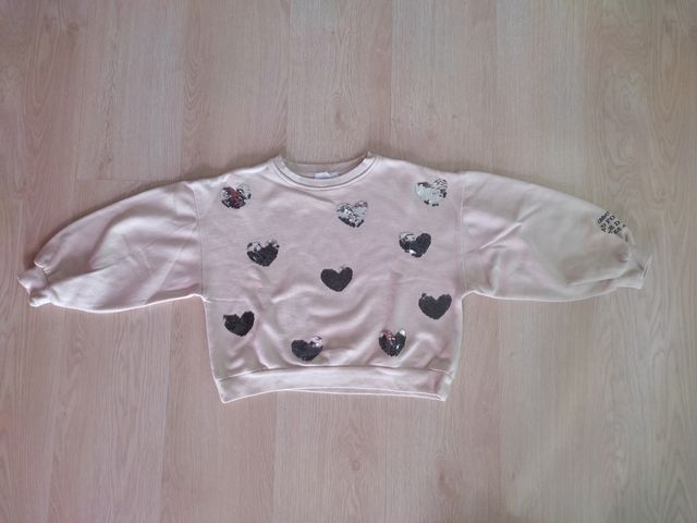 Sudadera corazones lentejuelas Zara niña 9 años