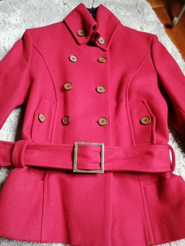 Chaquetón lana rojo talla M