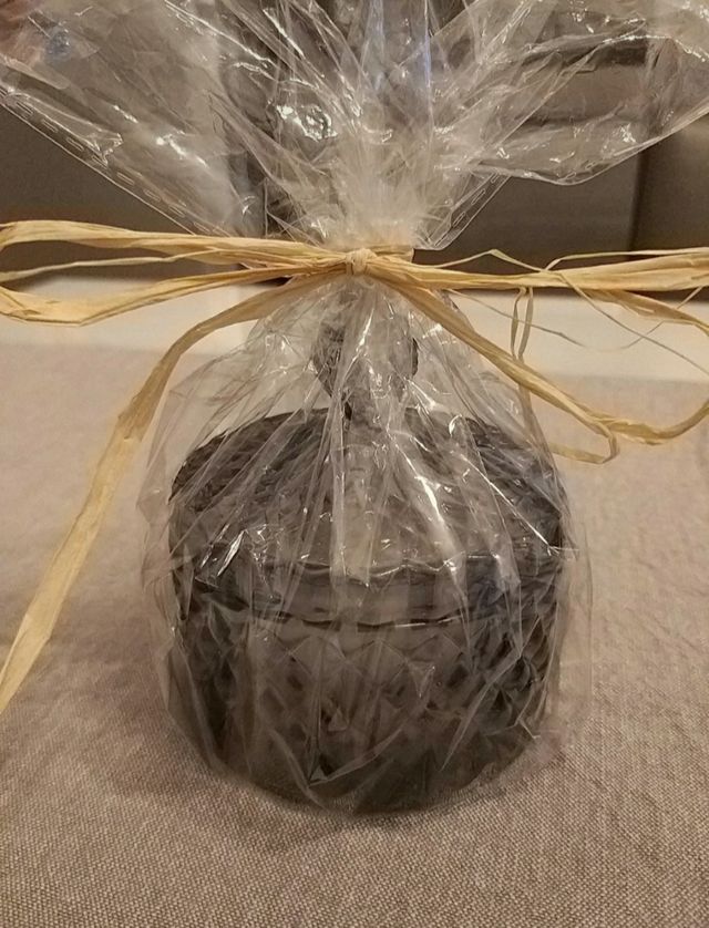 Portacandela in vetro grigio