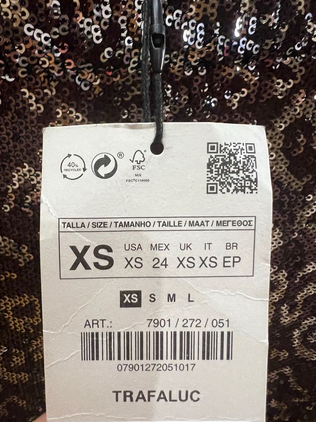 Falda Zara lentejuelas leopardo