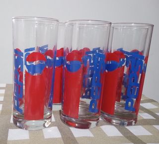 Lotto 6 Bicchieri Vintage Da Collezione Pepsi