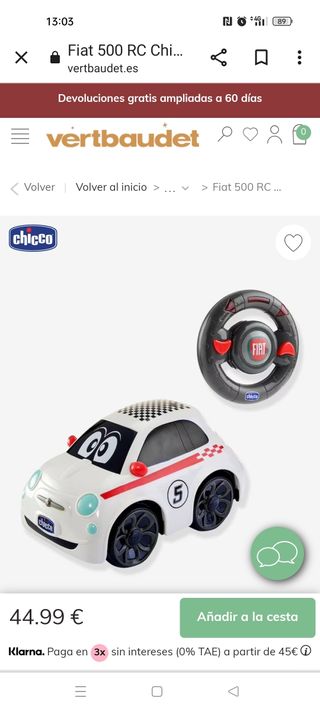 Juguete Coche Chicco con volante