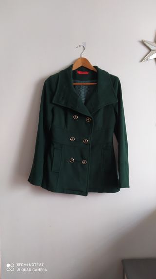 Chaquetón verde cruzado 