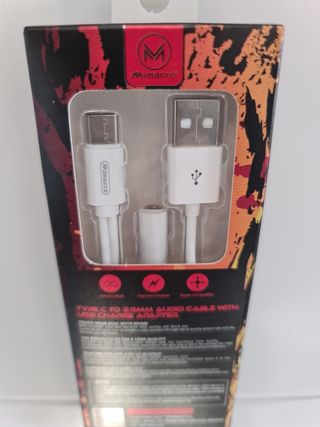 CABLE ADAPTADOR 2 EN 1 USB TIPO C DE AUDIO Y CARGA
