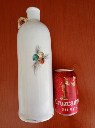 Botella navideña antigua  caja de musica