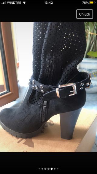 stivali neri col tacco