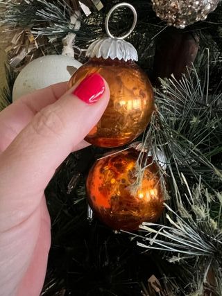 Bolas cristal tintado naranja adorno árbol Navidad