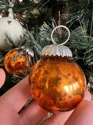 Bolas cristal tintado naranja adorno árbol Navidad