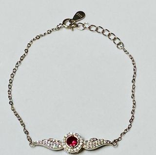 Pulsera alas de angel con turmalina plata ley 925