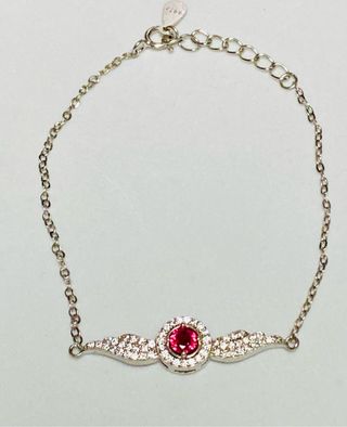 Pulsera alas de angel con turmalina plata ley 925