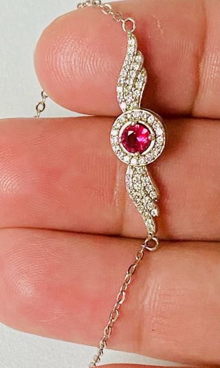 Pulsera alas de angel con turmalina plata ley 925