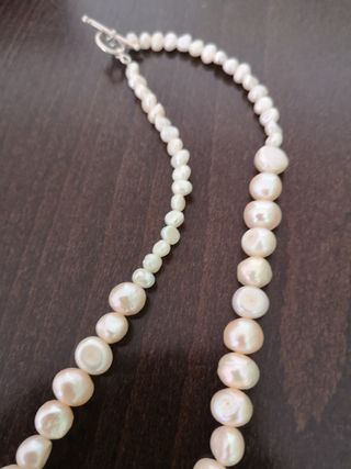 Collar de perlas rosas de agua dulce