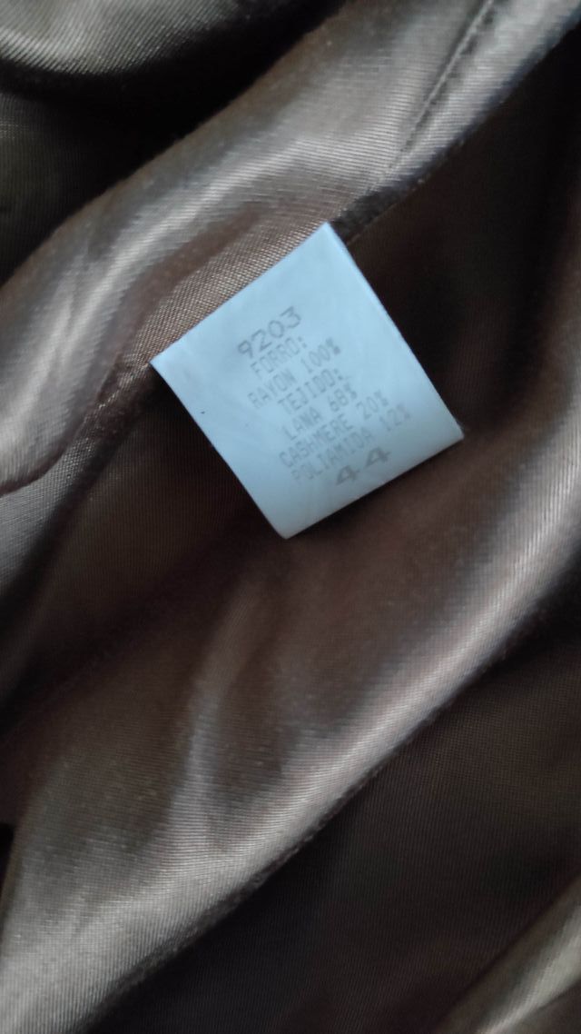 Abrigo lana y cachemir talla 44