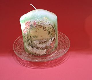 Vela decorada navidad