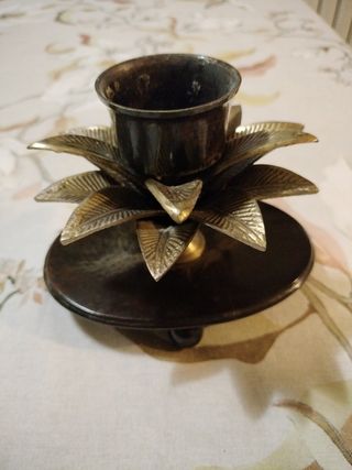 Candelabro portavelas bronce