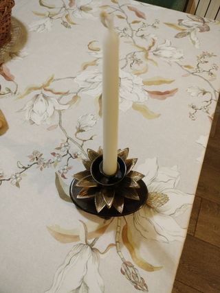 Candelabro portavelas bronce