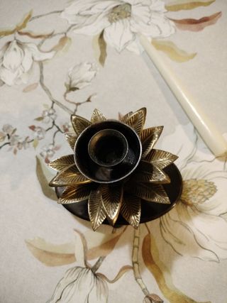 Candelabro portavelas bronce