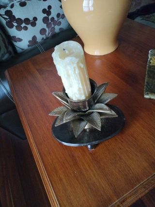 Candelabro portavelas bronce