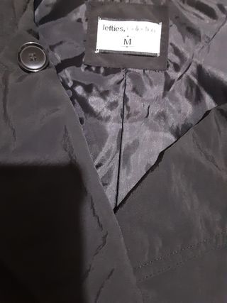 chaqueta impermeable M Lefties negra cinturón tela