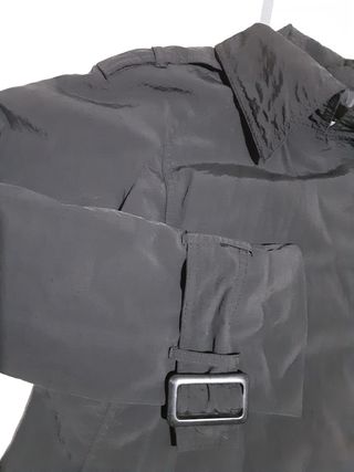 chaqueta impermeable M Lefties negra cinturón tela