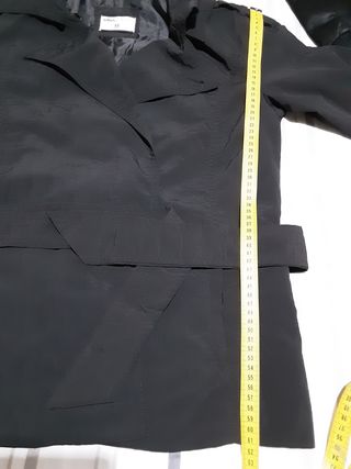 chaqueta impermeable M Lefties negra cinturón tela