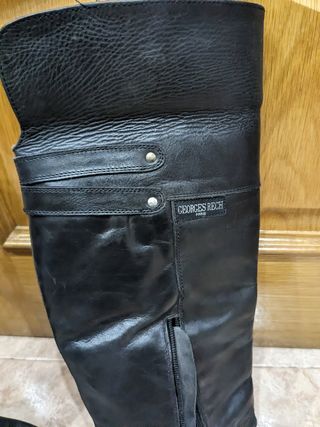 Botas mosqueteras negras cuero 40