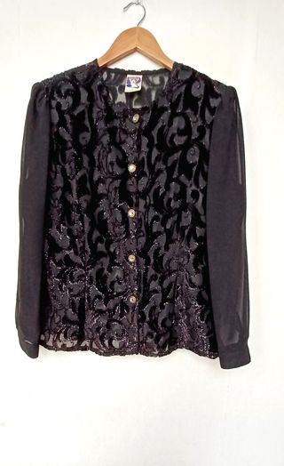 Chaqueta TERCIOPELO GASA BOTON JOYA T48