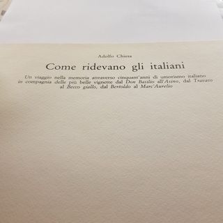 Libro “Come ridevano gli Italiani”