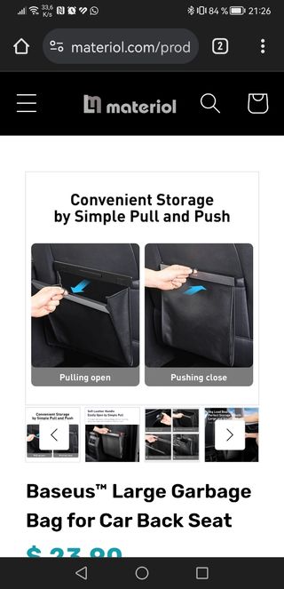 Bolsa basura impermeable asiento trasero
