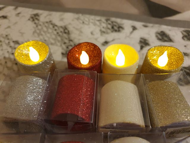 Minicandele glitterate LED
